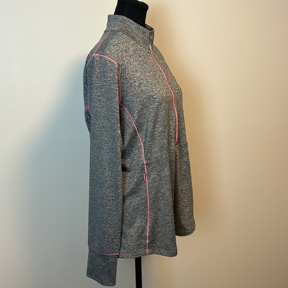 Cutter& Buck Drytec Moisture Wicking Heathered Jessa 3/4 Zip Pullover Pink Sz XL - Picture 2 of 6